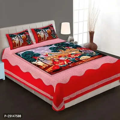 Cotton Bedsheet with 2 Pillowcover-thumb0