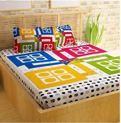 Printed Cotton Queen Size Bedsheet with 2 Pillow Covers