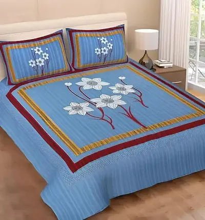 Cotton Jaipuri King Size Bedsheets with 2Pillow Covers