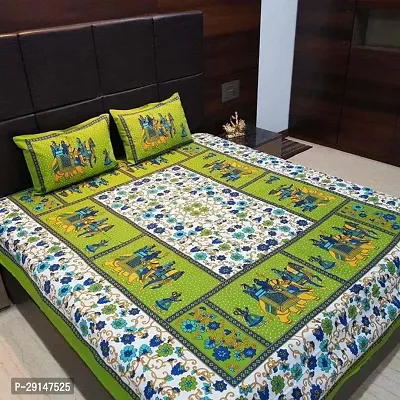 Cotton Double  Bedsheet with 2 Pillowcovers