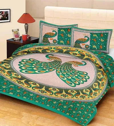 Rajsthani Traditional Jaipuri Cotton BedSheet with Pillow Cover