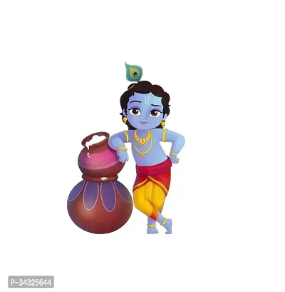 PVC Vinyl Bal Krishna Wall Sticker for Living Room  Size 40 cm x 60 cm-thumb0