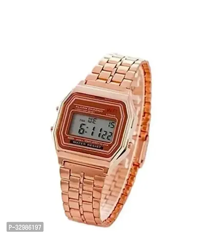 Stylish digital and dashing belt  Watch (rose gold colour)pack 1