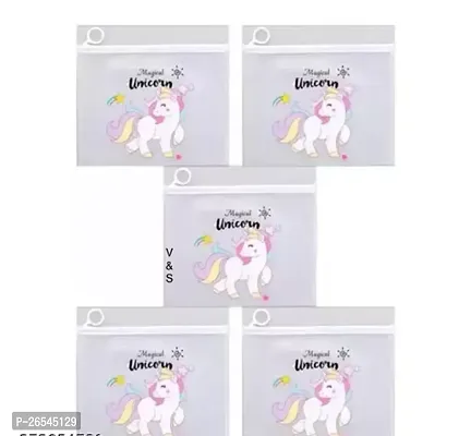 Transparent Magical Unicorn Pen Pencil Pouch Stationary Pouch-Set Of 5-thumb0