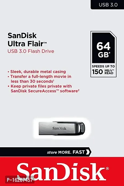 SanDisk Ultra Flair 64GB USB 3.0 Pen Drive, Multicolor-thumb0