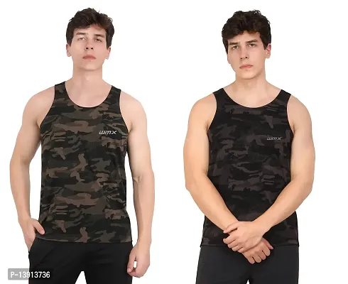 WMX Sleeveless Army Print Sports Vest Camouflage