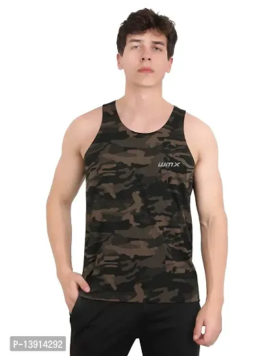 WMX Sleeveless Army Print Sports Vest Camouflage-thumb2