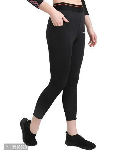 WMX Women Stretchable Training Tights for Gym, Yoga, Running Full Length Compression Tight (M, Black)-thumb2