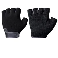 WMX Macho Unisex Leather Gym Gloves | for Professional Weightlifting, Fitness Training and Workout | with Half-Finger Length, Wrist Wrap for Protection-thumb2