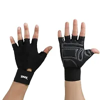 WMX Macho Unisex Leather Gym Gloves | for Professional Weightlifting, Fitness Training and Workout | with Half-Finger Length, Wrist Wrap for Protection-thumb4