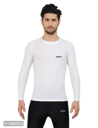 WMX Men's Compression Inner T-Shirt Top Skin Tights Fit Lycra Inner Wear Full Sleeve for Gym Cricket Football Badminton Sports