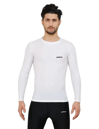 WMX Full Sleeve Plain Athletic Fit Sports Compression T-Shirt, Top Inner Wear