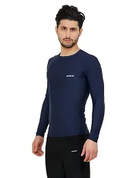 WMX Men's Compression Thermal Shirt, Ultra Soft, Crew Neck, Long Sleeve, Fleece Lining (XL, Navy)-thumb1