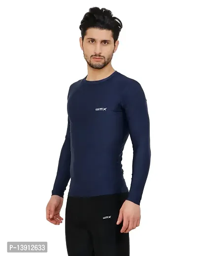 WMX Men's Compression Thermal Shirt, Ultra Soft, Crew Neck, Long Sleeve, Fleece Lining (XL, Navy)-thumb2
