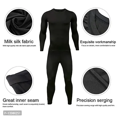 WMX tretchable, Men  Women Tight Skin-Black Gym/Yoga/Tops Full Sleeve  Gym Legging Tights Innerwear:- (Combo)-thumb3