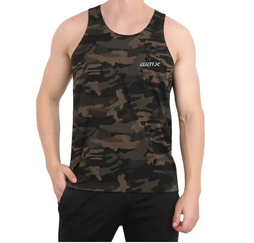 WMX Sleeveless Army Print Sports Vest Camouflage