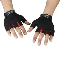 WMX Macho Unisex Leather Gym Gloves | for Professional Weightlifting, Fitness Training and Workout | with Half-Finger Length, Wrist Wrap for Protection-thumb4