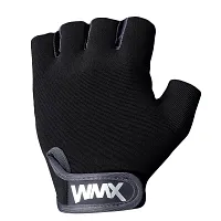 WMX Macho Unisex Leather Gym Gloves | for Professional Weightlifting, Fitness Training and Workout | with Half-Finger Length, Wrist Wrap for Protection-thumb3