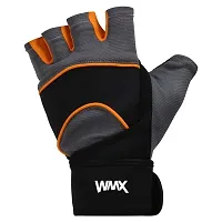 WMX Macho Unisex Leather Gym Gloves | for Professional Weightlifting, Fitness Training and Workout | with Half-Finger Length, Wrist Wrap for Protection-thumb4