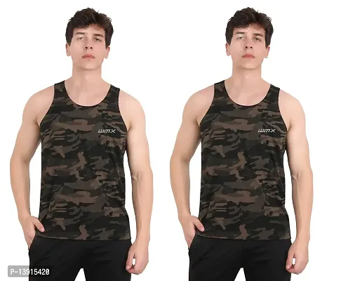 WMX Sleeveless Army Print Sports Vest Camouflage