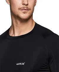 WMX Full Sleeve Plain Athletic Fit Multi Sports Compression T-Shirt, Top Inner Wear-thumb3