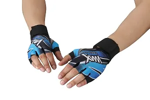 WMX Macho Unisex Leather Gym Gloves | for Professional Weightlifting, Fitness Training and Workout | with Half-Finger Length, Wrist Wrap for Protection-thumb3