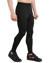 WMX Lower Tights Compression Wear Women/Men Pants/Lower/Bottom Skin fit Gym Yoga Sports Running (M, Black)-thumb3