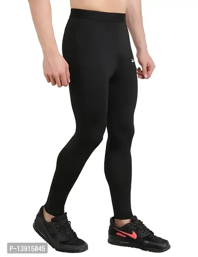 WMX Lower Tights Compression Wear Women/Men Pants/Lower/Bottom Skin fit Gym Yoga Sports Running (M, Black)-thumb4