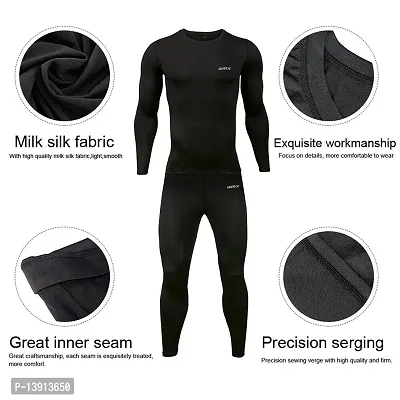 WMX Full Sleeve Plain Athletic Fit Multi Sports Compression T-Shirt, Top Inner Wear-thumb5