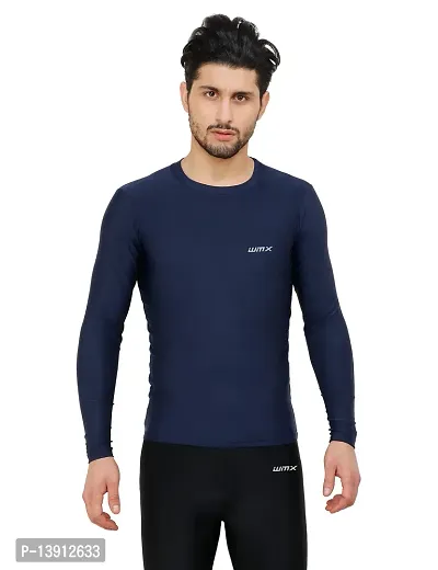 WMX Men's Compression Thermal Shirt, Ultra Soft, Crew Neck, Long Sleeve, Fleece Lining (XL, Navy)-thumb5