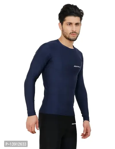 WMX Men's Compression Thermal Shirt, Ultra Soft, Crew Neck, Long Sleeve, Fleece Lining (XL, Navy)-thumb3