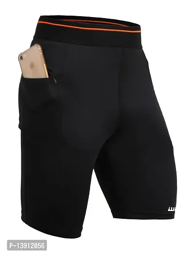 WMX Men's Compression Sports Shorts Half Tights with Pocket