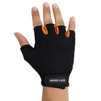 WMX Macho Unisex Leather Gym Gloves | for Professional Weightlifting, Fitness Training and Workout | with Half-Finger Length, Wrist Wrap for Protection (XL, TECHPAD)-thumb2