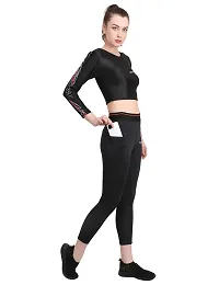 WMX Women Stretchable Training Tights for Gym, Yoga, Running Full Length Compression Tight (M, Black)-thumb2