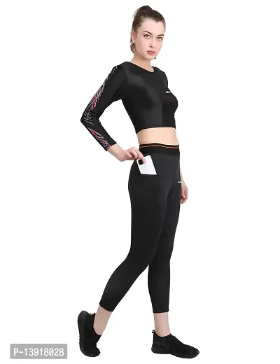 WMX Women Stretchable Training Tights for Gym, Yoga, Running Full Length Compression Tight (M, Black)-thumb3