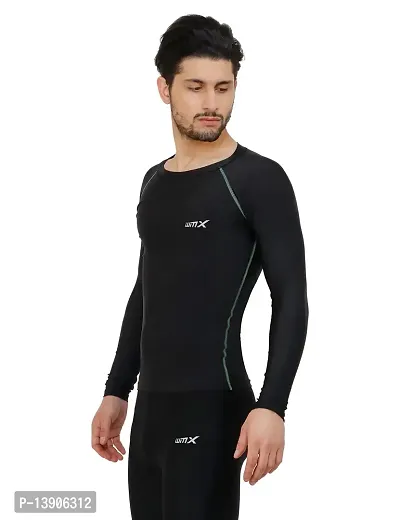 WMX Men's Athletic Fit Compression Full Sleeve Plain T-Shirt for Multi Sports Cycling, Cricket, Football, Badminton  Fitness