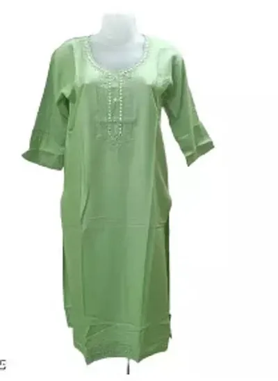 Stylish Light Knee Length Solid Kurta For Women