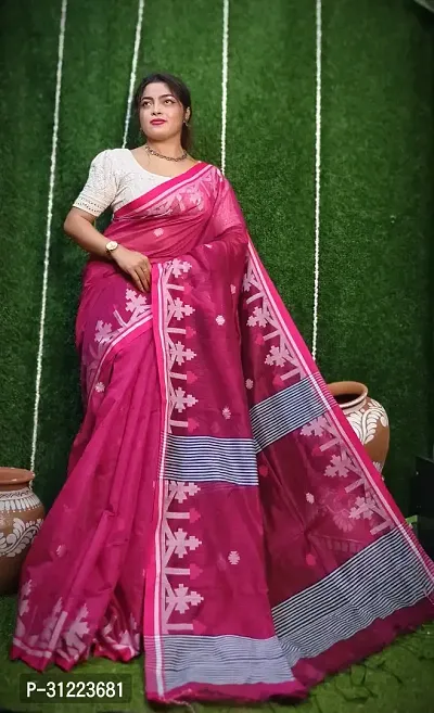 Trendy Cotton Sarees With Blouse Piece-thumb0