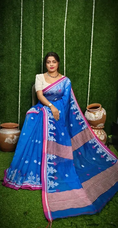 Hot Selling Cotton Saree with Blouse piece 