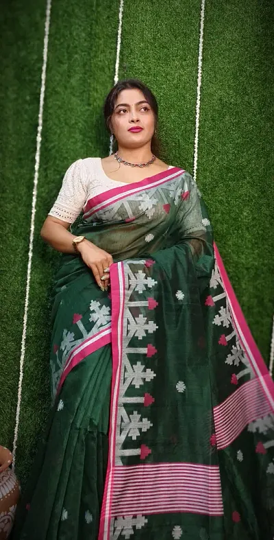 New In Cotton Saree with Blouse piece 