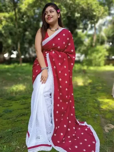 Trending Cotton Saree with Blouse piece 