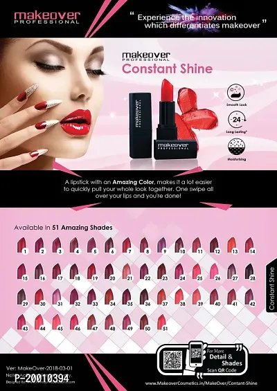 Makeover Professional Constant Shine Cream Lipstick (ROMANTIC)-thumb4