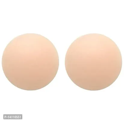 Shabd Pasties Silicone-Women's Reusable Nipple Cover - Silicone Nipple Cover Bra Pad - Adhesive Reusable Nipple Pads - Thin Silicone Nipple Cover Pasties(Free-Size) (Beige)