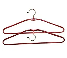 Shabd Heavy Stainless Steel Cloth Hanger with Plastic Coating (10Red + 10 Grey= 20)-thumb1