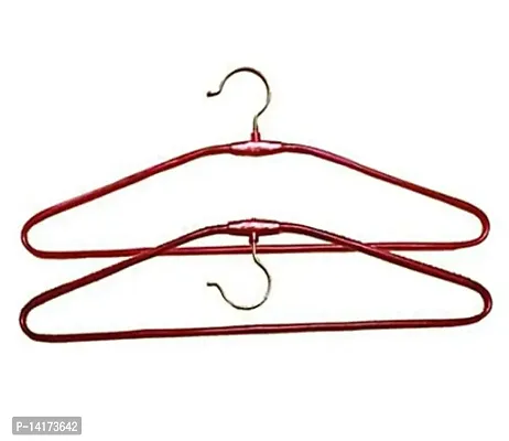 Shabd Heavy Stainless Steel Cloth Hanger with Plastic Coating (10Red + 10 Grey= 20)-thumb2