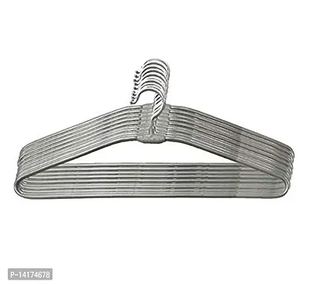 Shabd Heavy Stainless Steel Cloth Hanger with Plastic Coating (10 pcs Grey)