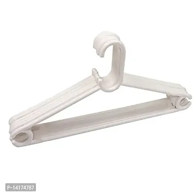 Shabd Plastic Clothes Hanger Set of 12 pcs (White)