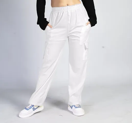 Fancy Women Formal White Pant For Side Pocket