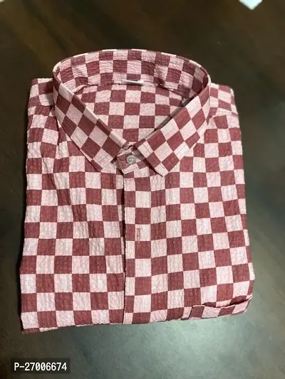 Stylish Blended Checked Shirt For Men-thumb0