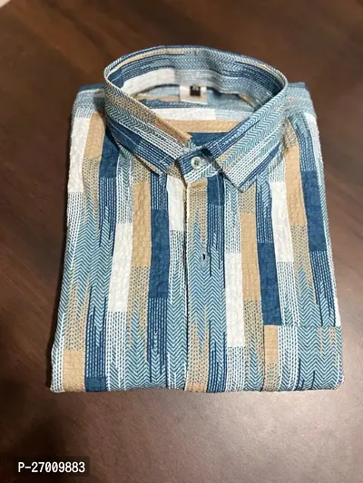 Stylish Blended Printed Shirt For Men-thumb0